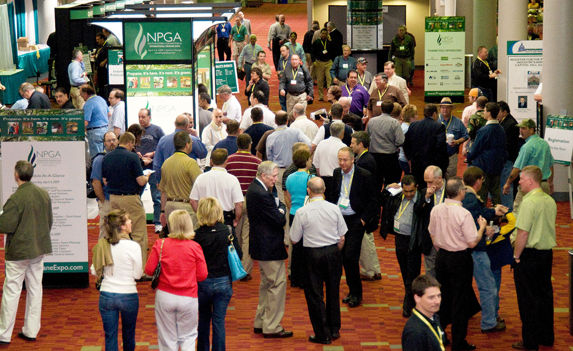 Pictured above: Attendees walk the trade show floor in Atlanta