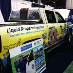 The ICOM North America booth features a vehicle that's powered by propane. Photo: LP Gas staff