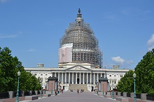 The U.S. Capitol dome is being restored in Washington, D.C. 