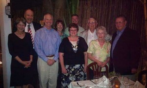 Grooms, fourth from left, invited Wendy Gorham, far left, and her husband, Mike Gorham, second from left, to join members of the Iowa Propane Gas Association for dinner in Key West, Fla.