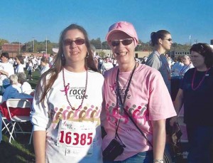 Debra Grooms, right, and Michelle Wicker, her assistant, participated in a Susan G. Komen Race for the Cure in 2007 as Grooms went through chemotherapy. Photos courtesy of Debra Grooms and Wendy Gorham