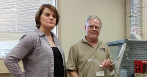 Alkcon Corp. CEO Lauren Scott and Kent Hoekman of the Desert Research Institute.