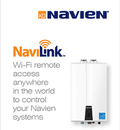 Navien's NaviLink makes it easy for commercial and residential users to communicate with their Navien systems, the company says. Photo courtesy of Navien.