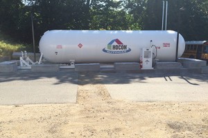 Hocon Gas installed an 18,000-gallon tank for Waterbury Public Schools. Photo courtesy of Hocon Gas.