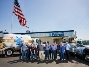 Van Unen Miersma Propane's three propane delivery trucks are part of a partnership the company formed with the Semper Fi Fund. Photo courtesy of Van Unen Miersma Propane