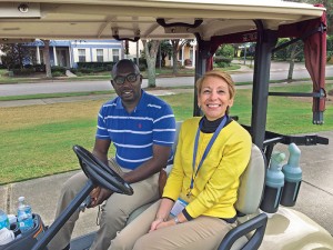 Ogbidek Nigeria’s Ogbonnaya Agbor, left, and Florida Public Utilities’ Lyn Cacella.