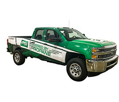 The GM Silverado powered by PSI's compressed natural gas and propane fuel systems will be displayed at The Work Truck Show. Photo courtesy of PSI.