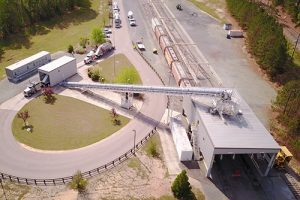 Atlantic and Western Railway (ATW), a subsidiary of Genesee & Wyoming Inc., opens Choice Terminal as a bulk transload facility in Sanford, North Carolina. Photo courtesy of ATW