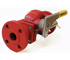 According to the company, the ESVs contain the fusible element, which melts at 212 degrees Fahrenheit, allowing the valve to close. Photo courtesy of RegO.