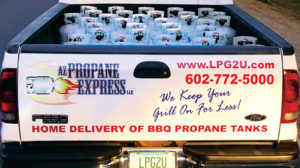 Propane cylinder delivery saves customers time and adds convenience to the cylinder exchange market. Photo courtesy of LPG2U