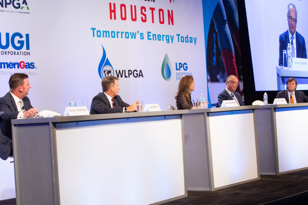 Panelists from the "Tomorrow's Energy Today" roundtable discuss the future role of propane in the energy market. Photo courtesy of the World LPG Association