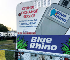 Blue Rhino, Ferrellgas' cylinder exchange division. Photo By Gary Nylander