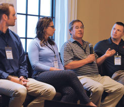 Retail propane company decision-makers on the panel are, from left, Ricky Hobday, Nicole Sullivan, John Weigel and Frank Edwards. Photo by LP Gas