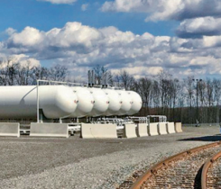 Koppy’s rail terminal features six 60,000-gallon storage tanks, eight railcar-unloading stations and four transport-loading stations. (Photo courtesy of Koppy's Propane Inc.)