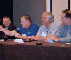 Lyndon Rickards of Eastern Propane & Oil, center, participates in a panel discussion at the National Safety & Trainer’s Conference in San Antonio. Randy Warner is second from left. Photo by Joelle Harms