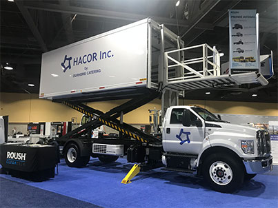 Hacor unveiled its delivery truck during the Advanced Clean Transportation Expo (known as ACT Expo) in Long Beach, California. Photo courtesy of Roush CleanTech. 