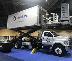 Hacor unveiled its delivery truck during the Advanced Clean Transportation Expo (known as ACT Expo) in Long Beach, California. Photo courtesy of Roush CleanTech.