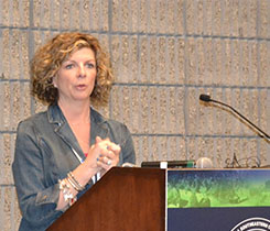 Paige O'Dell talked about her experiences leading operations for Americas' central region. PHOTO BY ELLEN KRIZ