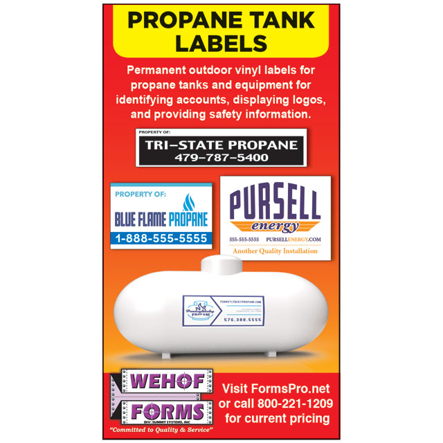 PROPANE TANK LABELS