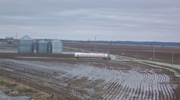 Sapp Brothers, based in Omaha, Nebraska, was not spared from the severe flooding that hit the region. Photo by Pat Athen/Sapp Brothers