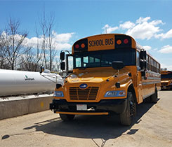 Each of the Blue Bird Vision propane school buses are powered by a Roush CleanTech propane fuel system. Photo courtesy of Roush CleanTech.