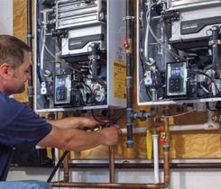 Tankless water heaters have gotten the industry's attention. Photo courtesy of Navien