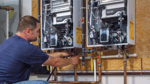 Tankless water heaters have gotten the industry's attention. Photo courtesy of Navien