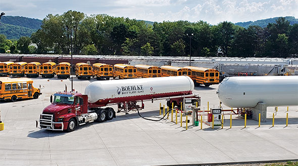 Boehlke Bottled Gas Corp. has a combined 64,000 gallons worth of storage to fill GO Riteway's vehicles. Photo courtesy of Boehlke Bottled Gas Corp.