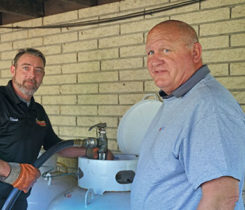 Smith Propane & Oil’s Steve Renwick, left, welcomes Rep. Glenn Thompson of Pennsylvania’s 15th District for a ride-along. Photo courtesy of Smith Propane & Oil