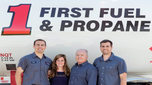 Rich Coon, the company’s founder, second from right, with David Coon, far left, Courtney Coon and Austin Coon. Photo courtesy of First Fuel & Propane