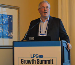 Mike Sloan, a managing director at ICF, addresses attendees of the LP Gas Growth Summit. Photo by LP Gas staff