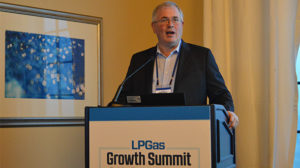 Mike Sloan, a managing director at ICF, addresses attendees of the LP Gas Growth Summit. Photo by LP Gas staff