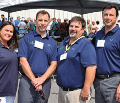 Bergquist, a wholesale propane equipment distributor, holds an open house at its Toledo, Ohio, headquarters. Shown here from last year’s 14th annual event are, from left, Lauren Clark, Don Montroy, Gary Bozigar and Joe Montroy. Photo by LP Gas Staff