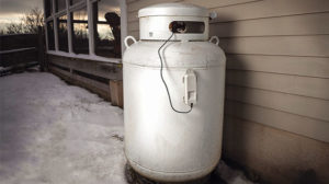 Photo of propane cylinder and monitor courtesy of Generac