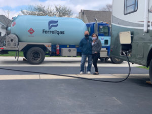 Ferrellgas delivered propane for one of many RVs across the country that provided a safe space for frontline workers. Photo: Ferrellgas