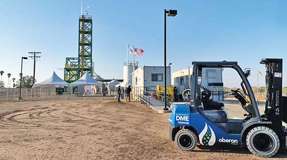 Oberon Fuels has partnered with propane industry companies to produce and distribute DME. Photo courtesy of Oberon Fuels