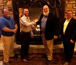 The Missouri Propane Education & Research Council installed its officers and directors for 2021. Officers are, from left: John Baucom, treasurer; Nick Goodrich, past chair; Mark Porth, chair; and James Greer, vice chair. Photo by Steve Ahrens