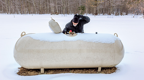 snow propane tank Photo by Getty Images: Mr-Tobin/iStock / Getty Images Plus