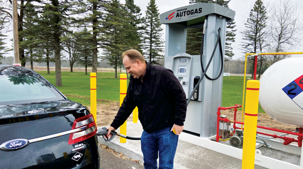 The facility promotes autogas refueling. (Photo courtesy of Minnesota Propane Association)