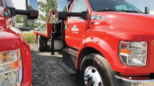 Blossman Gas utilizes this Ford F-750 with a 6.8-liter V-10 engine. The company has 396 autogas vehicles in service across its fleet. (Photo courtesy of Blossman Gas)