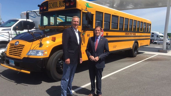 Sen. Richard Blumenthal, right, stands with Steve Whaley of PERC at the Pride Travel Center opening. Photo courtesy of Propane Education & Research Council