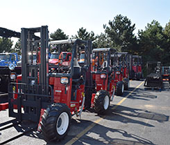 Photo of Hiab's Moffett truck-mounted forklifts