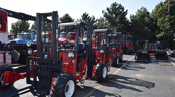 Photo of Hiab's Moffett truck-mounted forklifts