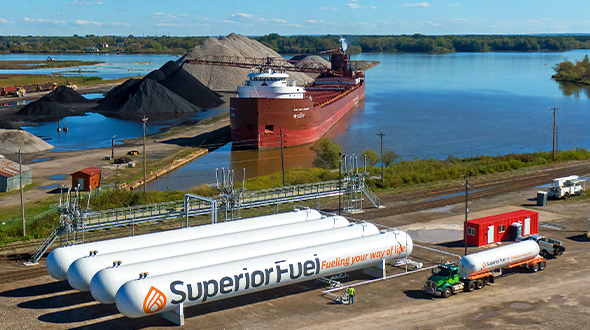 Photo of Superior Fuel's new propane rail terminal by David Schauer