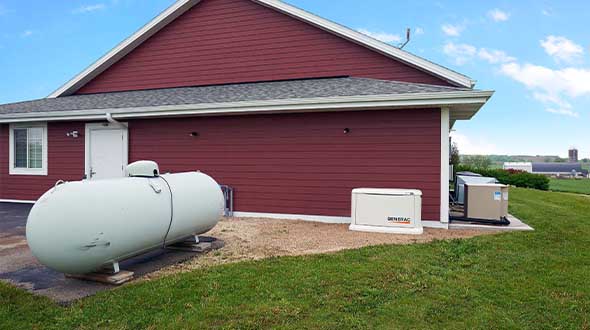 Generator and propane tank photo courtesy of Generac