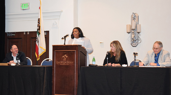 Photo of NPGA panel discussing the cannabis market