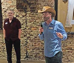 Nick Virchow speaks to attendees at the 2022 Young Gassers reception in Nashville, Tennessee. (Photo by LP Gas staff)