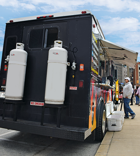 Propane is often the choice fuel for food truck operators. Photo by LP Gas staff