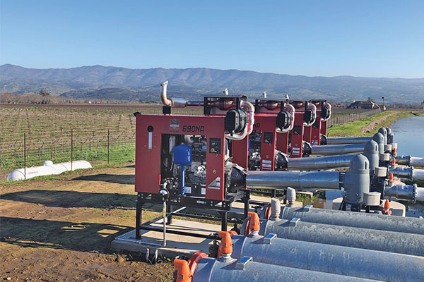 Drought conditions can limit crop yields and, thus, crop drying gallons, but can also support demand for propane-powered irrigation engines. (Photo courtesy of N&S Tractor)