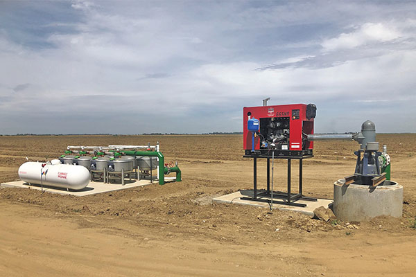 N&S Tractor in California has seen lower demand for propane-powered irrigation engines this year due to supply chain issues and exceptional drought conditions that have limited planting. (Photo courtesy of N&S Tractor)